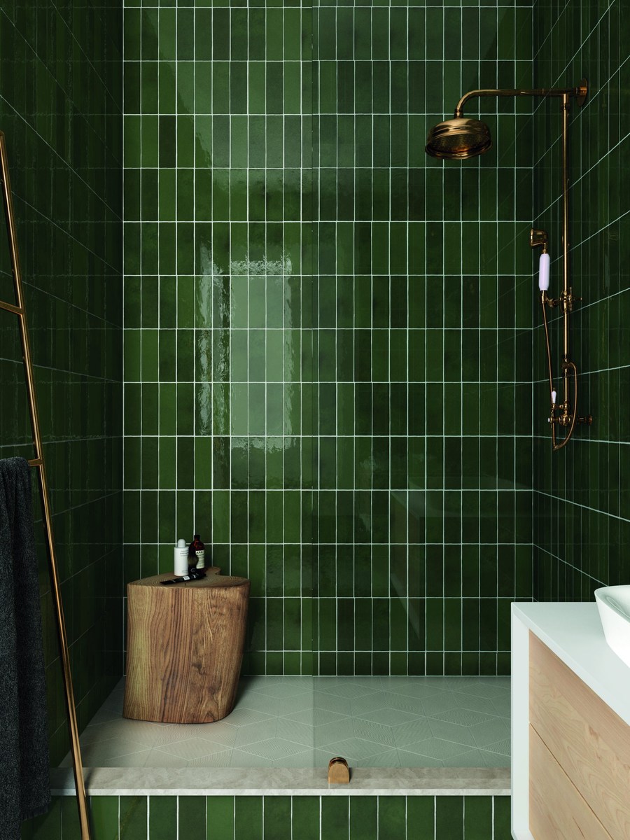 LA RIVIERA 65×200 Botanical Green_bath